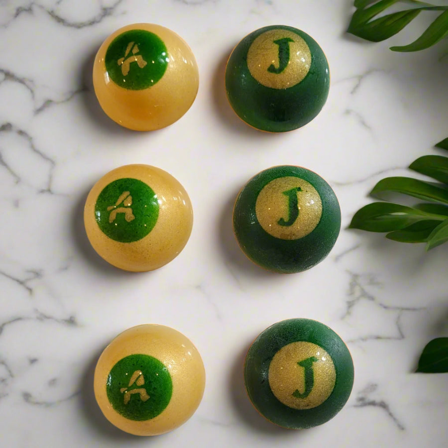 Example of custom bonbons with couple's initials for their wedding favors
