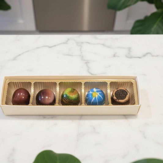 Box of colorful chocolates