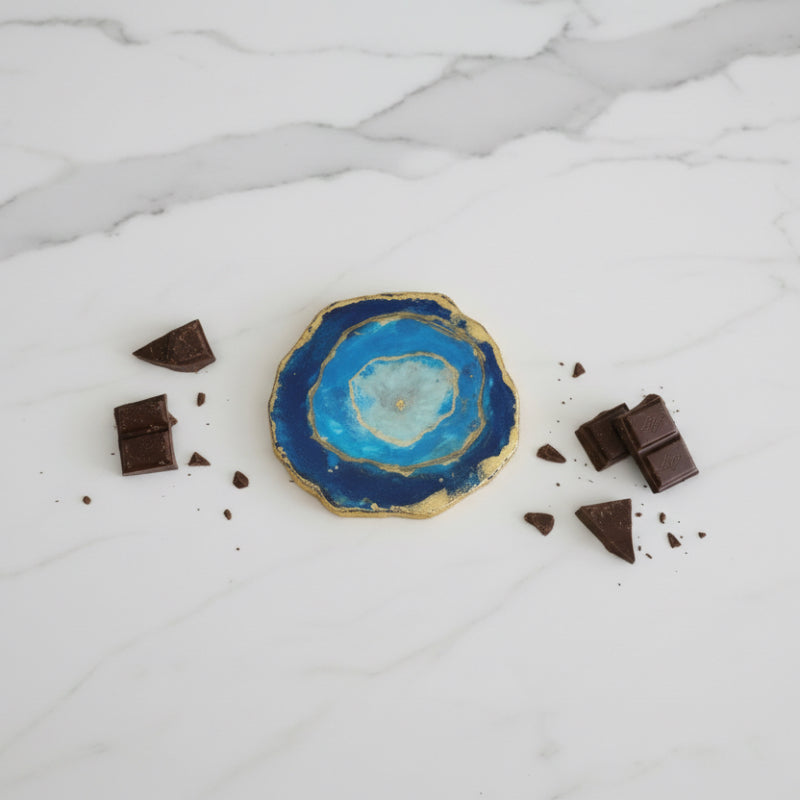 Chocolate painted to look like a geode